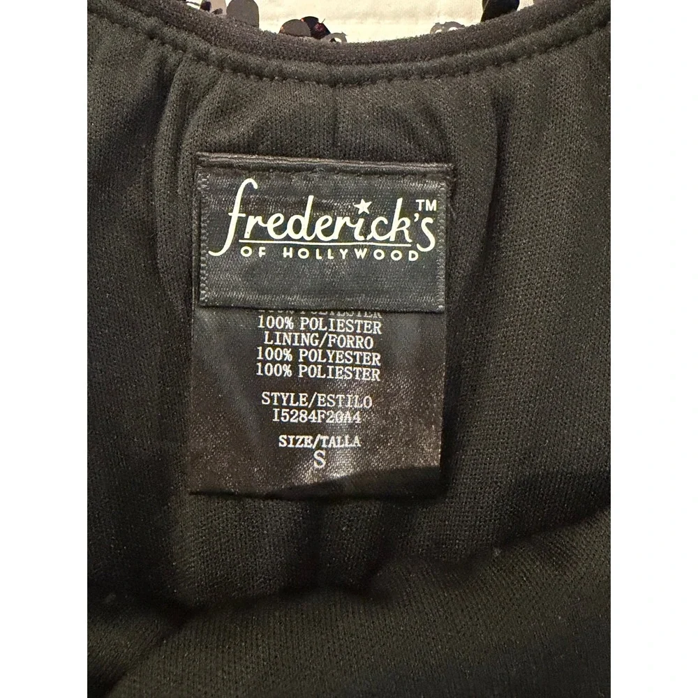 Frederick's of Hollywood Black Sequin‎ Mini Dress Sleeveless Scoop Neck Small